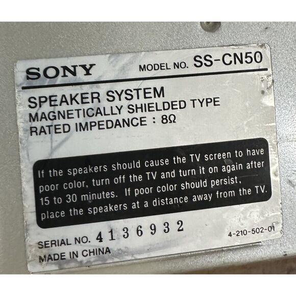 Sony Surround Sound Center Speaker Gray Model SS-CN50 - Picture 4 of 4